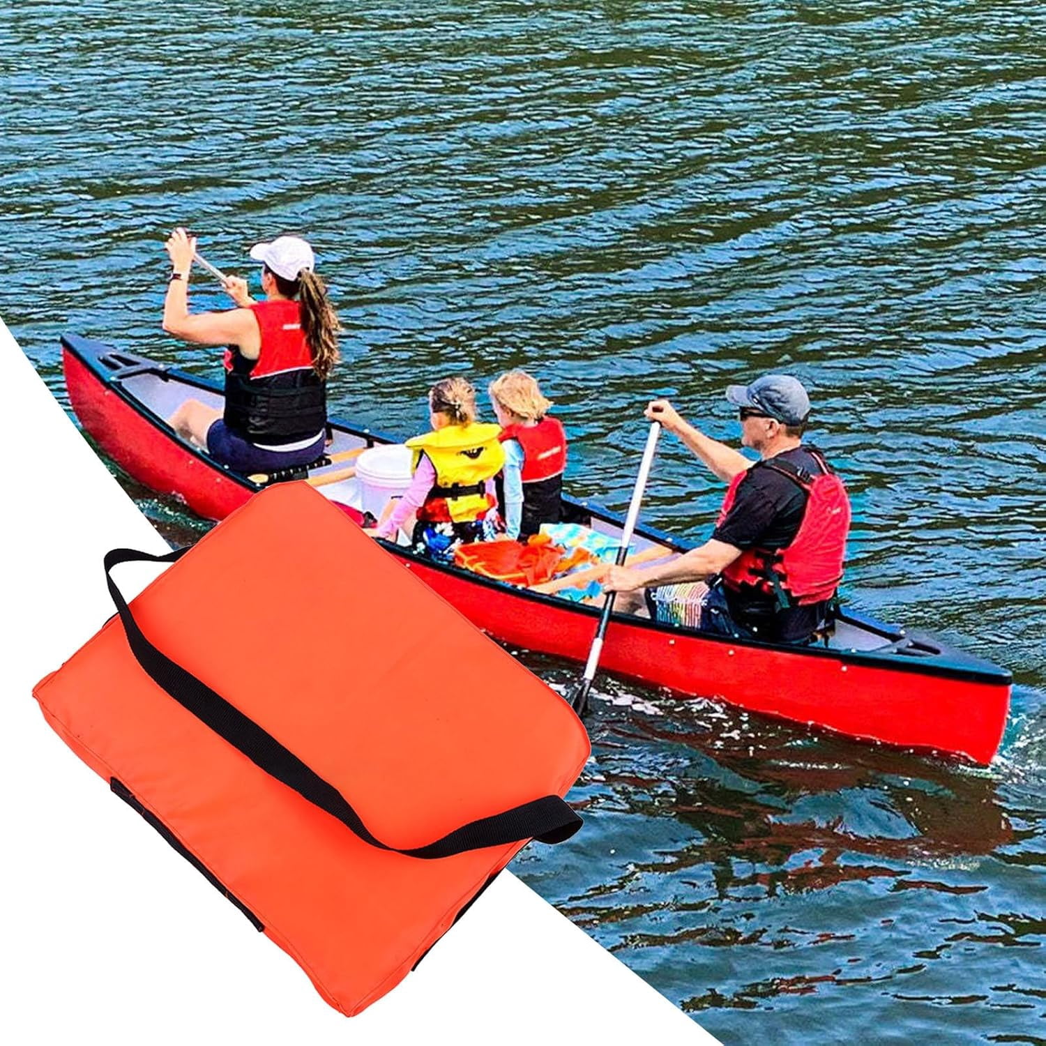 Boat Throw Cushion Nylon 46x36x6cm Throwable Flotation Cushion Swimming Safety Supplies for Fishermen Kayakers Water Sports Rescue Teams Lake Sailing Clubs Poolside Kayak Canoe Dock Area
