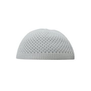 TheKufi® White Open-weave Nylon Stretchy Kufi Hat Skull Cap Beanie (L -58.5cm)