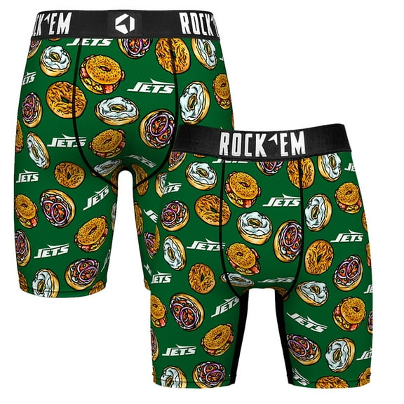 Men's Rock Em Socks  Green New York Jets NY Style Bagel Boxer Briefs