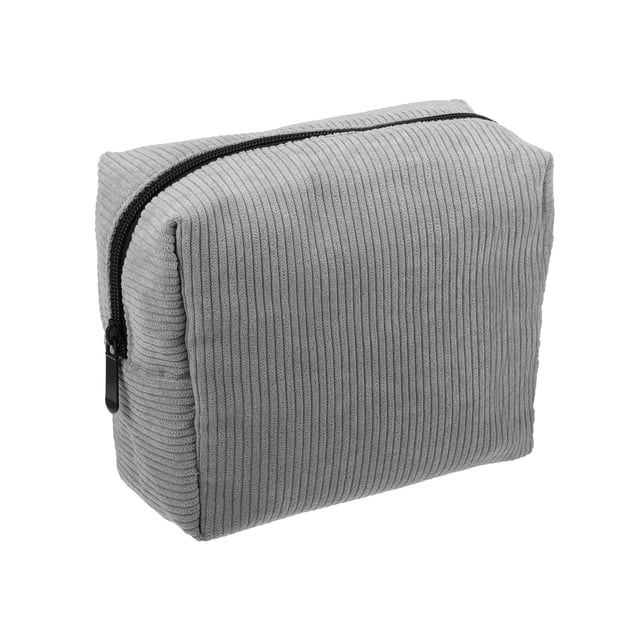 Bolsas de maquillaje portátiles únicas para mujeres para vacaciones, camping y actividades al aire libre en corduroy gris