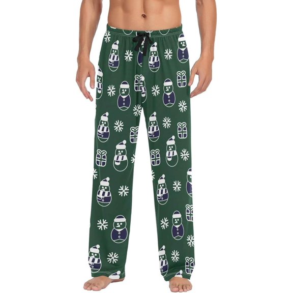GZHJMY Christmas Snowman Pajama Pants for Men, Lounge Pants Lightweight Men Pajama Bottoms with Drawstring Pockets, Christmas New Year Birthday Gifts, Medium