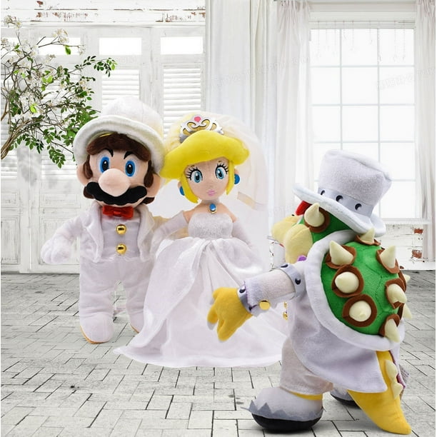 princess peach wedding dress plush Super Maro Peach Bride Stuffed Plush Toy, Wedding Peach and Maro,Odyssey Wedding  Dress Princess Peach Plush Toys Doll Girls Kid's Gifts Gift for Fans