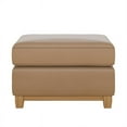 thumbnail image 2 of Bailey Wood Base Upholstered Ottoman in Camel Leather by Pulaski Furniture, 2 of 6