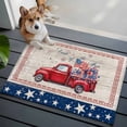 thumbnail image 3 of 2x3 Ft Entryway Area Rug, Independence Day Kitchen Rug Runner Washable Floor Mat, 4th of July Red Truck Flag Wooden Non Slip Indoor Door Mat Throw Carpet for Bathroom Living Room Bedroom, 3 of 8