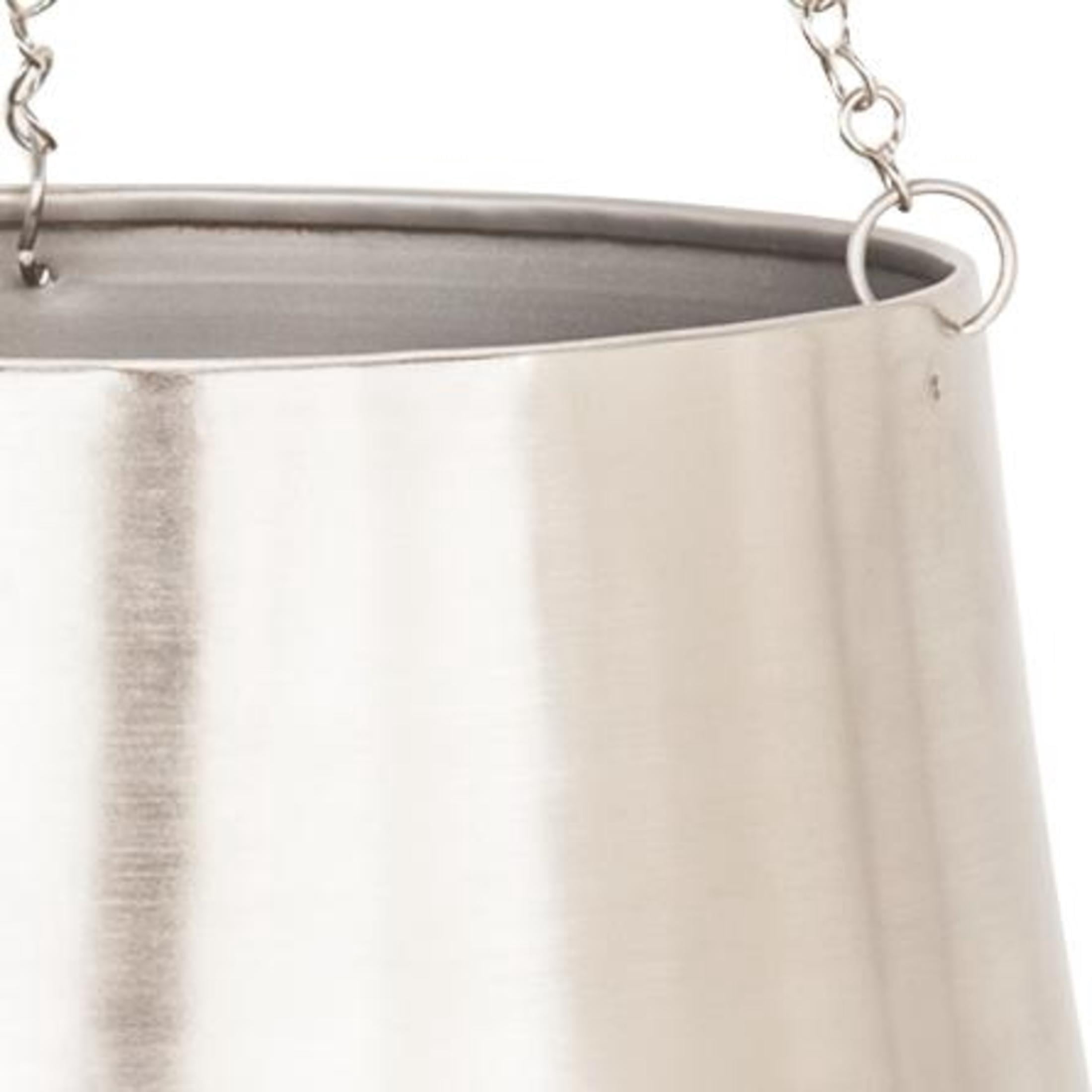DecMode 5", 7"H Round Silver Metal Hanging Dome Wall Planter with Chain (2 Count)