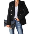 thumbnail image 3 of Fangasis Ladies Business Jackets Lapel Neck Cardigan Jacket Long Sleeve Blazers Women Fashion Outwear Elegant Work Coat Black XXL, 3 of 5