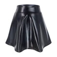 thumbnail image 4 of BiZtdJrK Metallic Pleated Short Skirts for Women Flared High Waist A Line Mini Skirts Fashion Clubwear Party Summer Skirt Black XL, 4 of 6