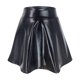 thumbnail image 2 of TaTaai Women Solid Color Shiny High Waist Mini Skirt Stretchy Fabric Soft Machine Washable No Fading Versatile Daily Party Street Casual Wear Above Knee Skirt Gift, 2 of 5