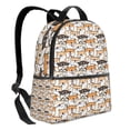 thumbnail image 2 of Lsque Shiba Inu Dog Pattern Backpack – School Travel Canvas Daypack with Ergonomic Padded Straps, Multiple Compartments & Leather Handle, 2 of 5