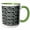 Green/White, variant on 3drose, Silver Chain Links, 11oz Two-tone Black Mug