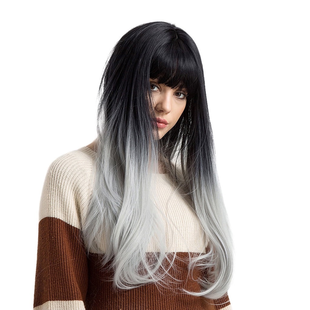 CieKen Women Gradient Gray Party Wigs Long Curly Hair Mixed Colors Sexy Synthetic Wig CieKen Women Gradient Gray Party Wigs Long Curly Hair Mixed Colors Sexy Synthetic Wig