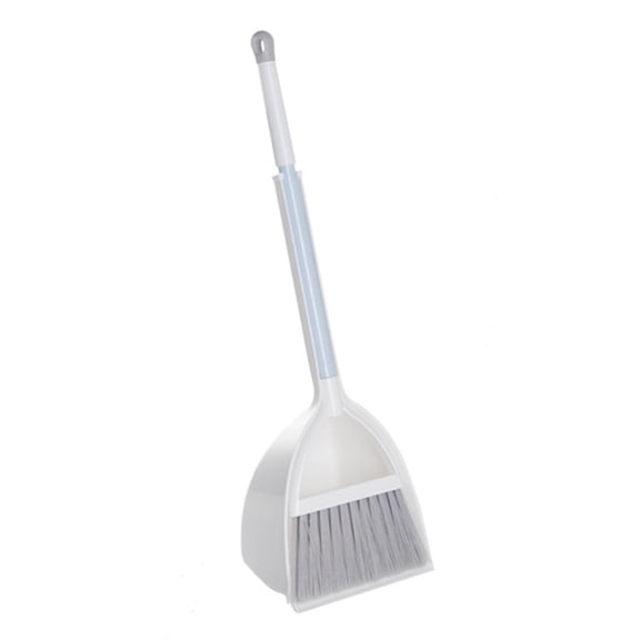 Broom and Dustpan Set for Home with Stainless Steel Handle and 180° Rotating Head for Corners and Pet Hair