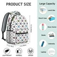 thumbnail image 6 of French Bulldog with Glasses White Backpack for School,Cute School Bag,Schoolbag with Adjustable Shoulder Straps & Padded Back,15.3"x11"x7.1".﻿, 6 of 6
