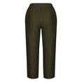 thumbnail image 5 of Lmnyox Summer Capris for Women Lightweight Straight Leg Elastic Waist Capri Pants Casual Cropped Pants with Pocket, 5 of 5