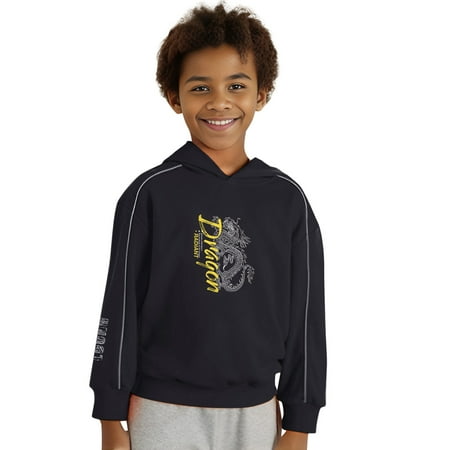 

Hoodies for Teen Girls Asian Japanese Chinese Dragon Logo On Black Pullover Pullover Casual Hooded Hoodies for Teens