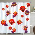 thumbnail image 1 of Whimsical Halloween Shower Curtain Pumpkin Creatures Fun & Festive Bathroom Decor, 1 of 4