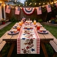 thumbnail image 5 of Tepsmf Independence Day Table Flag Red White Blue Star Striped Floral Print Dining Table Decoration, 5 of 6