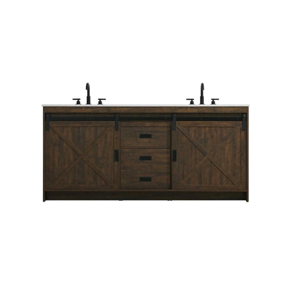 Elegant Kitchen and Bath Austin 72 inch Double Bathroom Vanity in Expresso