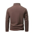 thumbnail image 4 of lkfuzj Men's Pullover Shirts 1/4 Zip Polar Fleece Sweatshirts Casual Long Sleeve Stand Collar Running Workout Sports Shirts Tops - Coffee, 4 of 4