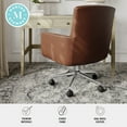 thumbnail image 4 of Martha Stewart Upholstered Office Chair in Saddle Brown/Polished Nickel, 4 of 12