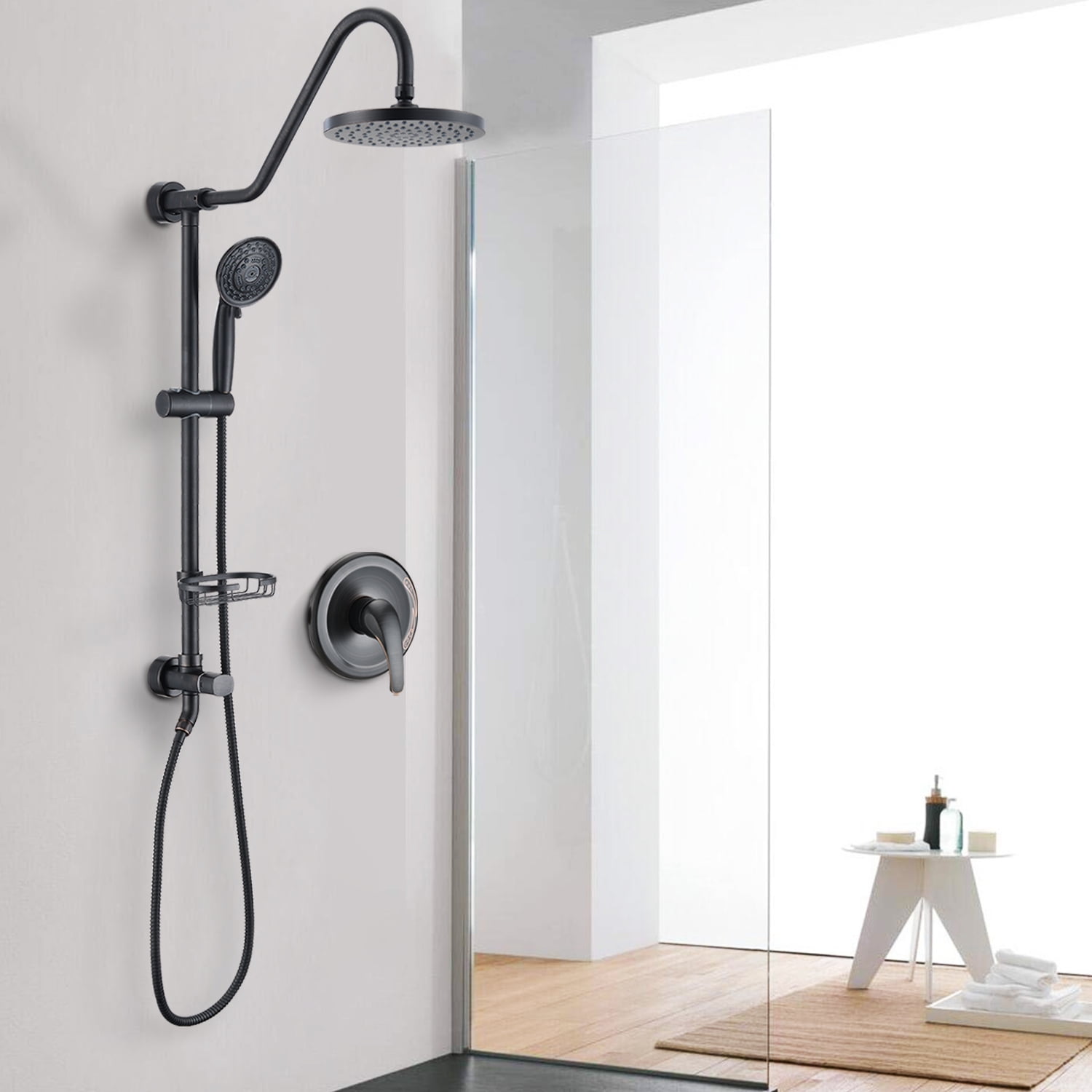 PROOX Shower System with 8" Rain Shower Head, 5Function Handheld