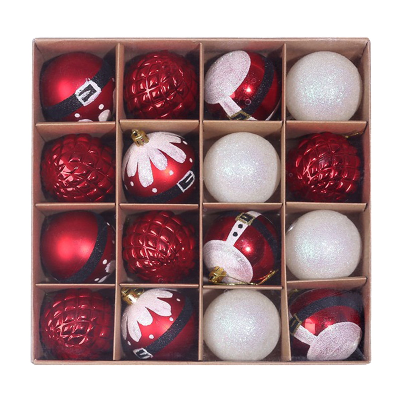 16PCS Christmas Ornaments Christmas Balls Baubles Party Xmas Tree Decorations Hanging Ornament Decor for Xmas Tree Craft Gifts for Home Holiday Wedding Party Decorations
