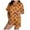 Yellow, variant on UngA Spooky Pajamas Women Womens Silk Satin Pajamas Set Short Sleeve Sleepwear Button Down Loungewear 2 Piece Pjs Shorts Set Orange,L
