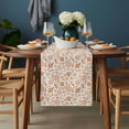 thumbnail image 2 of Orange Flowers Table Runner - 120 Inch Long, Kitchen Dining Table Runner Dresser Scarves, Vintage Chic Farmhouse Plants Floral Farmhouse Decor for Coffee Tables Wedding Party Banquet, 2 of 8
