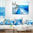 thumbnail image 4 of Designart White Sailing Yacht in Blue Sea - Seashore Throw Pillow - 12x20, 4 of 5