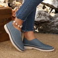 thumbnail image 6 of Miluxas Women's Leather Handmade Flat Loafers Casual Light Slip On Soft Moccasin Boats Driving Walking Shoes Blue 9.5(43), 6 of 9