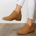thumbnail image 5 of Mepaouo Ankle Boots for Women Casual Cutout Slip on Low Heel Short Stacked Heel Western Booties, 5 of 9