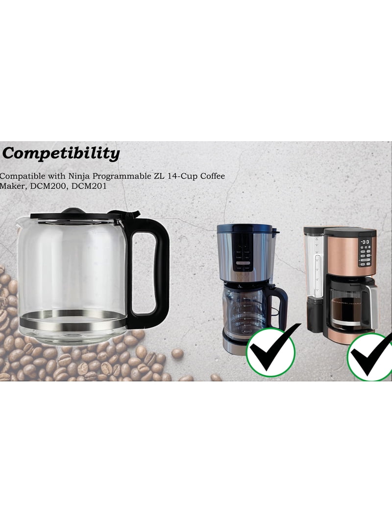 cupall, Glass Coffee Decanter, compatible with Ninja DCM201, Black