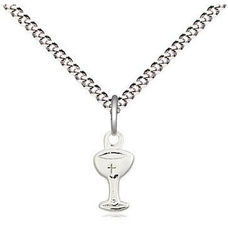 Chalice Medal Pendant - Chalice Medal Pendant in Sterling Silver with 18