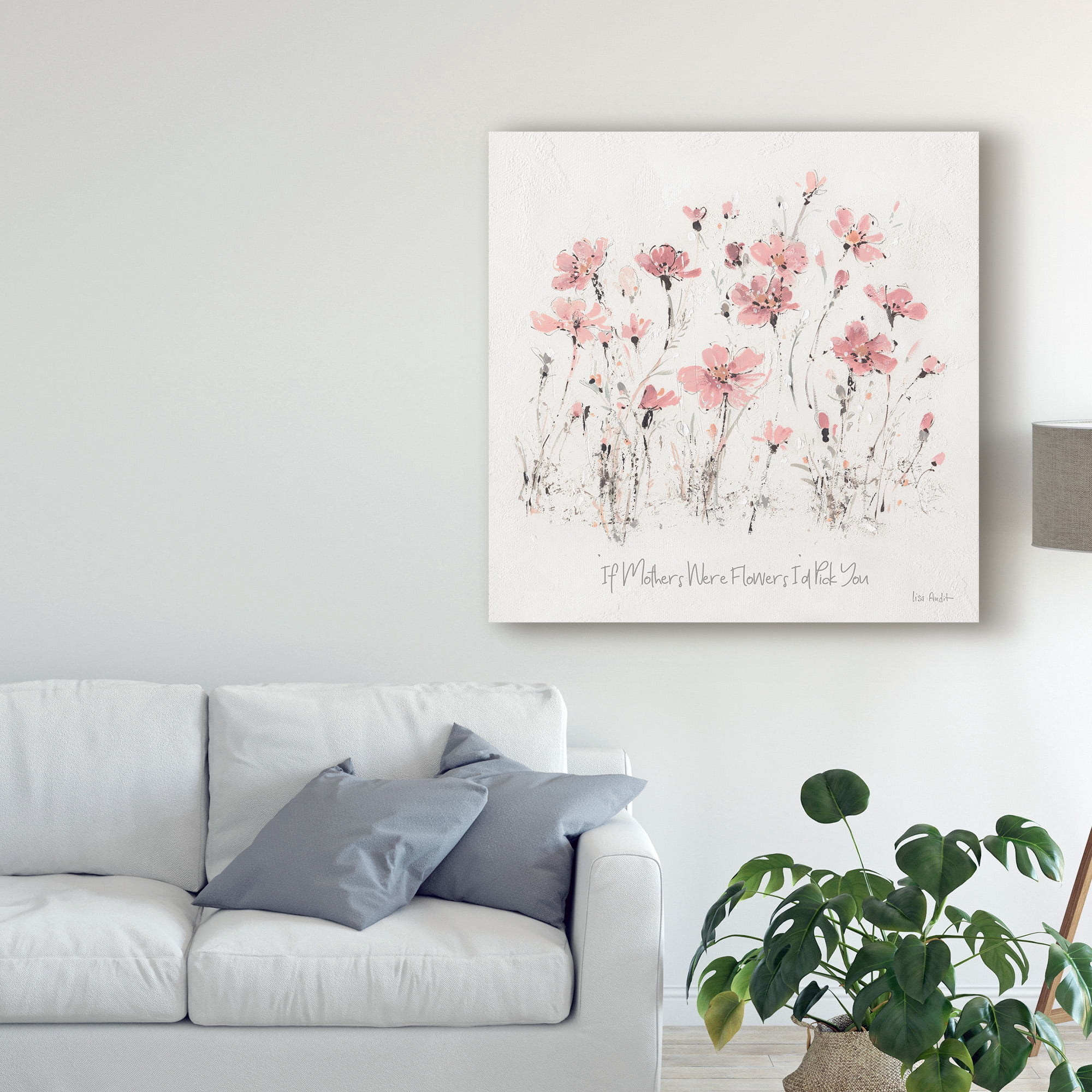 Trademark Fine Art 'Wildflowers III Pink Mothers' Canvas Art by Lisa Audit