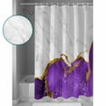 thumbnail image 3 of Purple Gold Marble Shower Curtain Set ，Waterproof Fabric Shower Curtains Abstract Wave Shower Curtains for Bathroom,Bathroom Decor 54x"78", 3 of 6