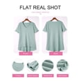 thumbnail image 5 of Asyoly Womens Tops Summer Plus Size V Neck Shirts Short Sleeve Waffle Knit Shirts Cotton T Shirts Solid Color Loose Tee Blouse, 5 of 6