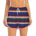 thumbnail image 2 of Picia Mexican Blanket stripes Pattern Women's 2 in 1 Athletic Running Shorts High Waisted Workout Casual Gym Sweat Shorts with Comfy Liner Zipper Pockets-X-Large, 2 of 7