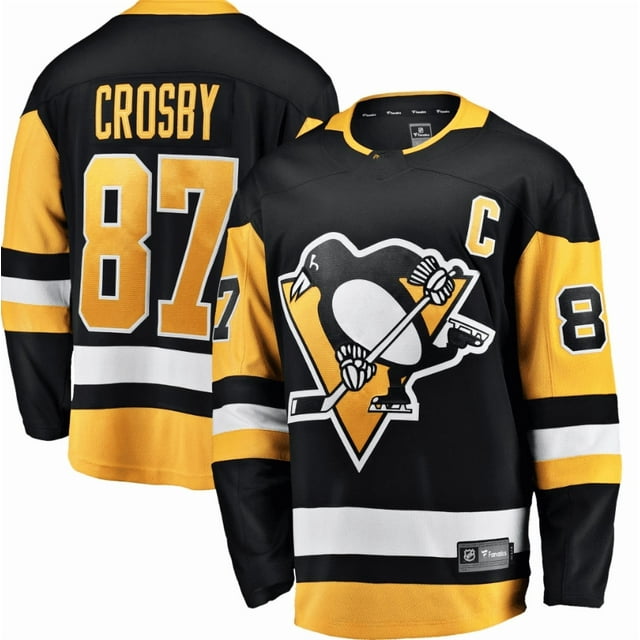 Pittsburgh Penguins Sidney Crosby Fanatics Patch Capitaine Noir Domicile Joueur Décontracté Réplique Étoile Numéro Broderie Collection Commémorative Jersey-TTTG