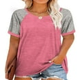 thumbnail image 1 of CHUANK Plus Size T Shirts for Women Color Block Tops Loose Tunics Tee Short Sleeve Blouses, 1 of 5
