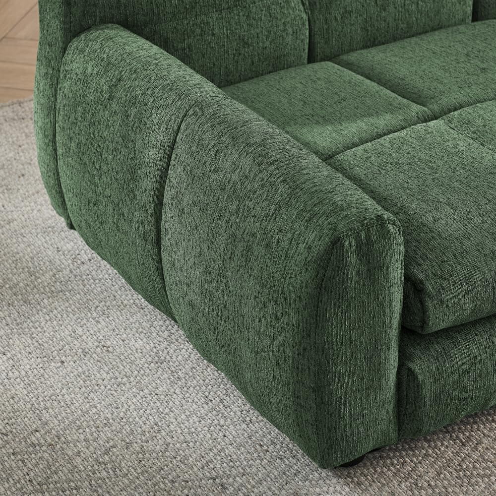 51" XL Dog Bed Couch, Elevated Large Dog Sofa with Backrest and Armrests, Soft Memory Foam Extra Large Pet Bed with Removable Cushion, Durable Linen Pet Couch Furniture, Green