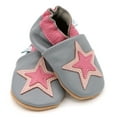 thumbnail image 3 of Dotty Fish Soft Sole Leather Toddler Shoes - Grey and Pink Star - 12-18 Months, 3 of 6