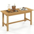 thumbnail image 1 of Gymax 36''Patio Coffee Table Solid Wood Coffee Table w/ Slatted Tabletop Natural, 1 of 10
