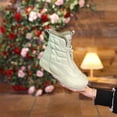thumbnail image 2 of Bottes de Neige pour Femmes avec Isolation en Velours Épais Design Rétro Polyvalent Confortable Semelle Souple Chaude Chaussures d'Hiver Hautes pour Dames Modernes, 2 of 6