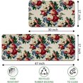 thumbnail image 2 of Kitchen Mats for Floor Set of 2 Pieces Kitchen Rugs and Mats Non Skid Washable Kitchen Floor Mat(17" Wx30 L+17" Wx 47" L Red Roses Floral), 2 of 6