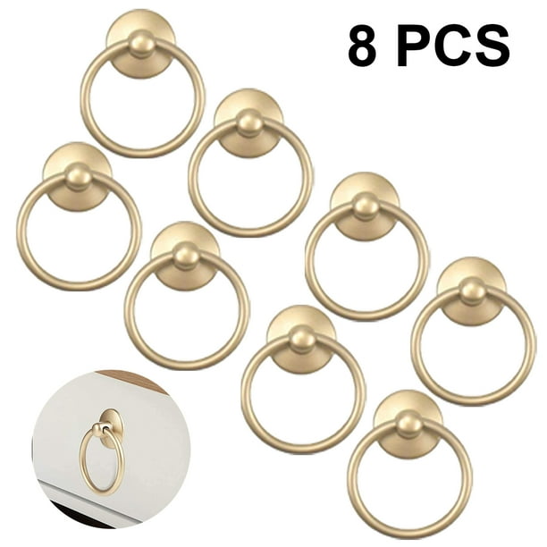 8PCS Vintage Ring Knobs Round Antique Drawer Pulls Handle for