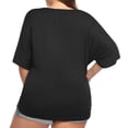 thumbnail image 5 of Fesfesfes Plus Size Tops for Women V-Neck Wrap Short Sleeve Tops Loose Casual Blouse Pleated Hem Summer T-Shirt Tops, 5 of 8