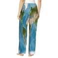 thumbnail image 3 of Junzan Earth View World Map Women'S Pajama Pants Drawstring Comfy Sleep Bottoms With Pockets, 3 of 9