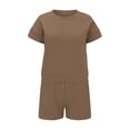 thumbnail image 4 of GZWYHT Lounge Sets for Women Comfy Sets for Women Clothing Women's Sets Casual Shirts Shorts Cozy Pajamas Sweatsuit Set Two Piece Sets for Women Two Piece Sets for Women Summer Coffee XXL, 4 of 7