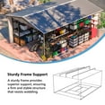 thumbnail image 2 of 14X10FT Outdoor Steel Storage Shed with 3 Lockable Door, Utility Garden Shed with 4 Air Vents and Sloped Roof, Weather Resistant Organization for Garden, Lawn, Gray, 2 of 9