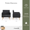 thumbnail image 2 of LAZZO Mid-Century Modern Accent Chair, Upholstered Armchair with Side Pocket for Living Room and Office, Black, 2 of 8